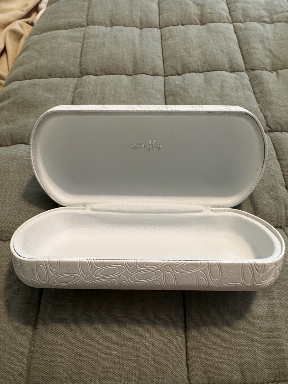 Oakley White Embossed Sunglass Case with Logo